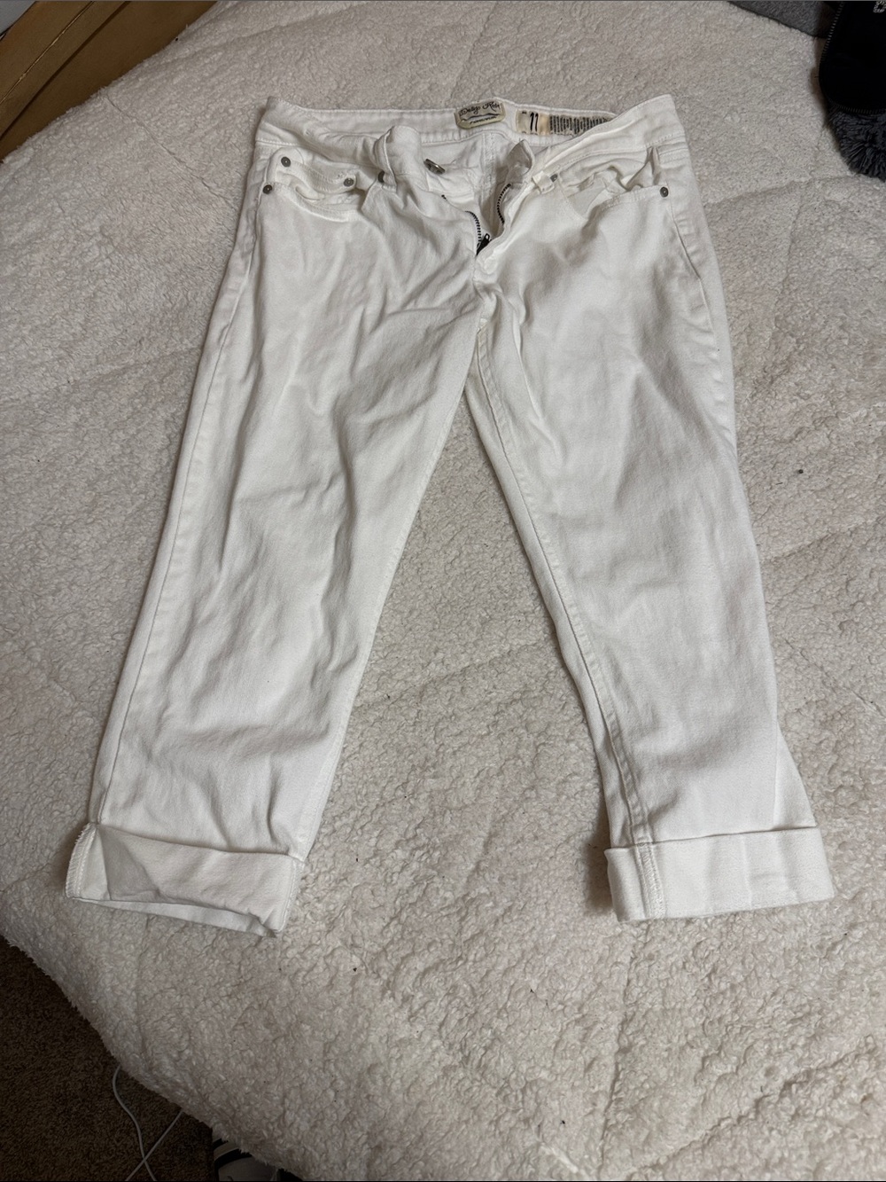 Indigo Rein Cuffed White Denim Jeans